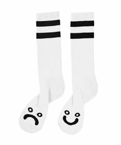 POLAR - HAPPY SAD SOCKS: WHITE Trucks