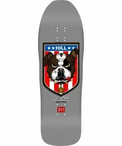 POWELL PERALTA - FRANKIE HILL BULL DOG REISSUE SKATEBOARD DECK: SILVER 10" X 31.5" Skateboarding