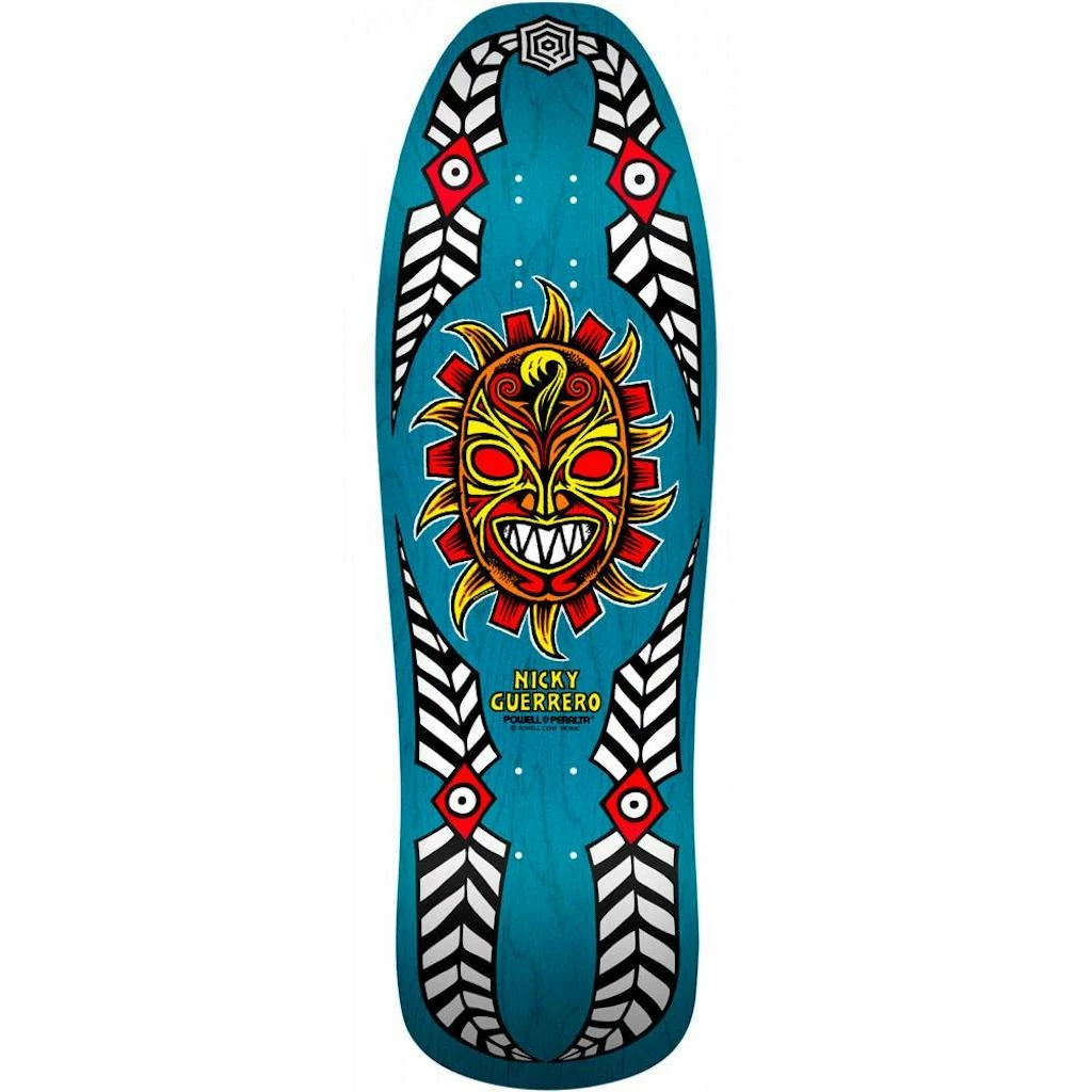 Skateboarding POWELL PERALTA - NICKY GUERRERO MASK REISSUE SKATEBOARD DECK: BLUE 10" 1 Skateboarding POWELL PERALTA - NICKY GUERRERO MASK REISSUE SKATEBOARD DECK: BLUE 10"