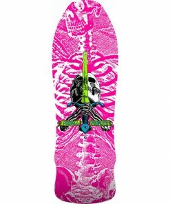 POWELL PERALTA - SKULL & SWORD GEEGAH REISSUE SKATEBOARD DECK: HOT PINK 9.75" X 30" Decks