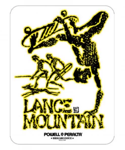 Trucks POWELL PERALTA X BONES BRIGADE - LANCE MOUNTAIN STICKER: YELLOW 3.5" X 4.5"”