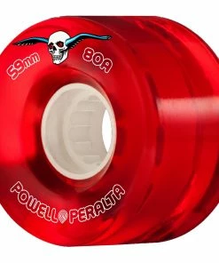 POWELL PERALTA - ATF CLEAR CRUISER SKATEBOARD WHEELS RED 59mm X 80a