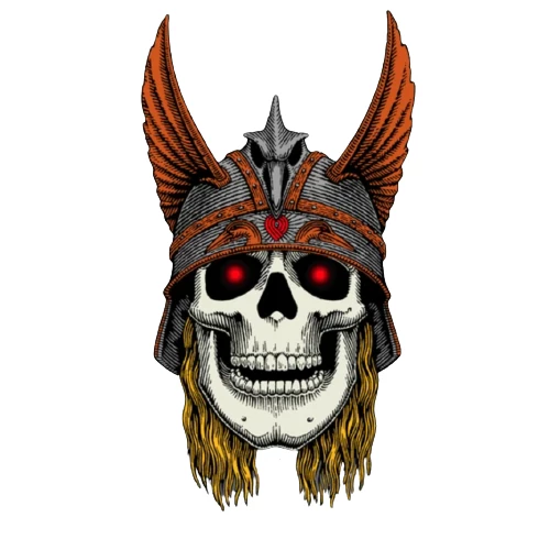 Trucks POWELL PERALTA - ANDY ANDERSON SKULL STICKER: 3.5" X 6"