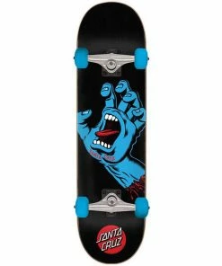 SANTA CRUZ - SCREAMING HAND FULL COMPLETE SKATEBOARD: BLACK 8" Skateboarding