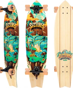 SECTOR 9 - SNAPPER HIDEOUT COMPLETE SKATEBOARD: 34" X 8.75" Cruisers, Longboards And Surf Skates