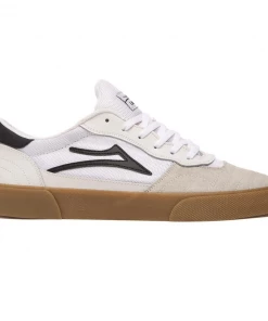 LAKAI - CAMBRIDGE MENS SHOES: WHITE/BLACK SUEDE