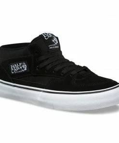 VANS - SKATE HALF CAB SUEDE/CANVAS MENS SHOES: BLACK/WHITE