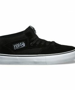VANS - SKATE HALF CAB SUEDE/CANVAS MENS SHOES: BLACK/WHITE