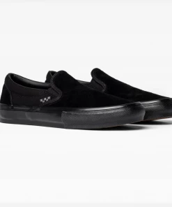 VANS - SKATE SLIP ON SHOES: BLACK/BLACK