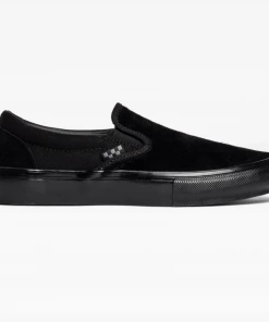 VANS - SKATE SLIP ON SHOES: BLACK/BLACK