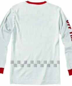 VANS X SE BIKES - MENS LONG SLEEVE TEE. WHITE/HIGH RISK RED Trucks
