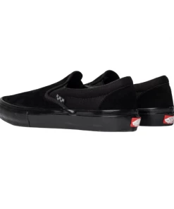 VANS - SKATE SLIP ON SHOES: BLACK/BLACK