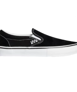 VANS - SKATE SLIP ON SHOES: BLACK/WHITE Trucks
