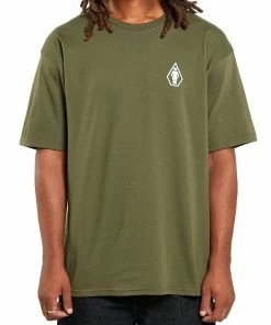 Trucks VOLCOM - PRETTY STONED S/S TEE MILITARY GREEN