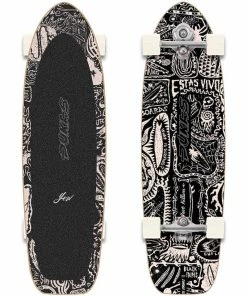 Skateboarding YOW X PUKAS - DARK 2 SURF SKATEBOARD: 34.5"