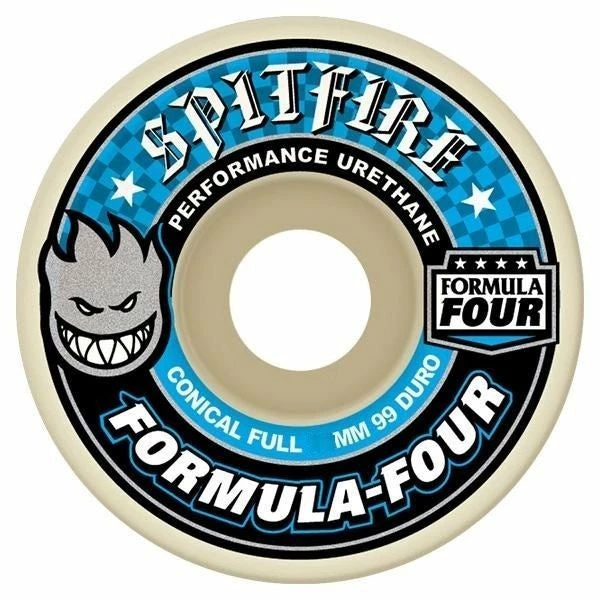 SPITFIRE - FORMULA FOUR CONICAL FULL SKATEBOARD WHEELS: 53mm X 99a Skateboarding 1 SPITFIRE - FORMULA FOUR CONICAL FULL SKATEBOARD WHEELS: 53mm X 99a Skateboarding