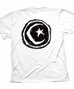 FOUNDATION - STAR AND MOON S/S TEE. WHITE