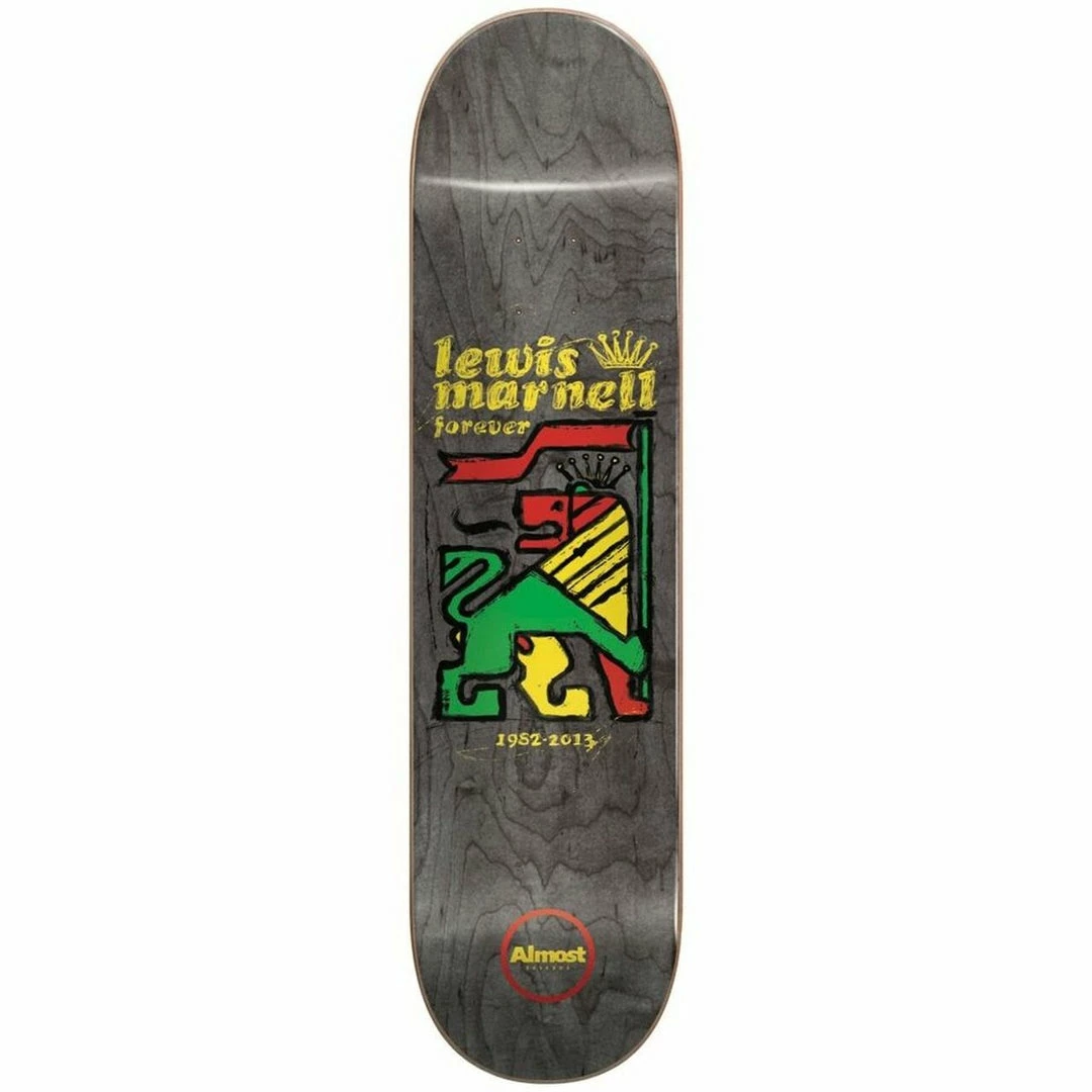 ALMOST - LEWIS MARNELL RASTA LION R7 SKATEBOARD DECK. 8.0" 1 ALMOST - LEWIS MARNELL RASTA LION R7 SKATEBOARD DECK. 8.0"