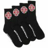 Trucks INDEPENDENT - OG CROSS CREW SOCKS 4 PACK: BLACK