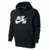 Trucks NIKE SB - ICON PULLOVER SKATE HOODIE. BLACK/WHITE