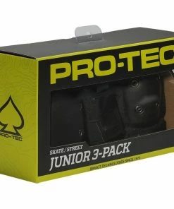 Trucks PROTEC - STREET GEAR JUNIOR 3 PACK PROTECTIVE PAD SET. BLACK