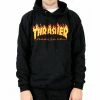 Thrasher Flame Logo Hoodie - Black Hoodies
