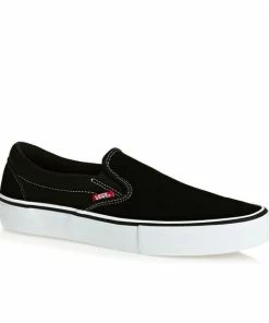 VANS - SLIP ON PRO SHOES: BLACK/WHITE/GUM