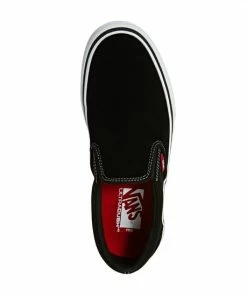 VANS - SLIP ON PRO SHOES: BLACK/WHITE/GUM