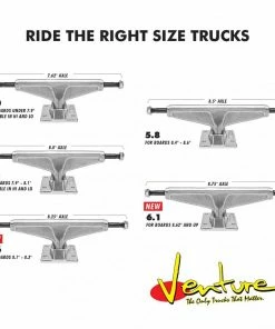 VENTURE - HI POLISHED SKATE TRUCKS. 5.25